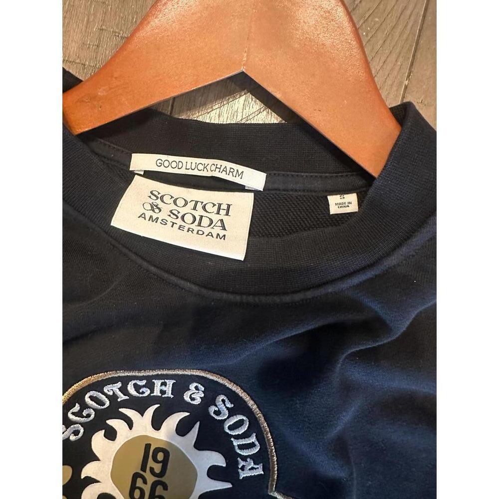 Scotch & Soda Embroidered Clover Lover Organic Cotton Graphic Sweatshirt Small - Picture 7 of 11